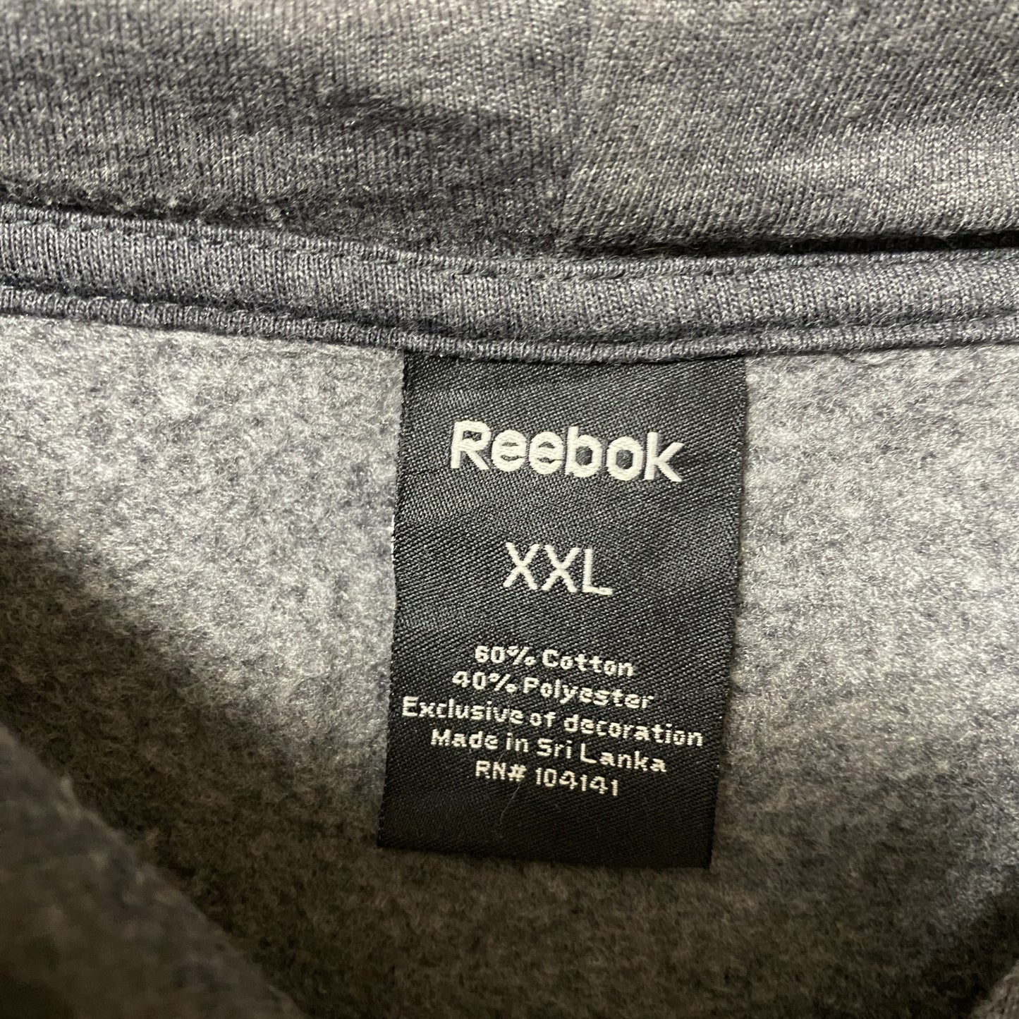 古着 used Reebok リーボック 長袖無地パーカー フーディー ノームコア オーバーサイズ ダークグレー XXLサイズ