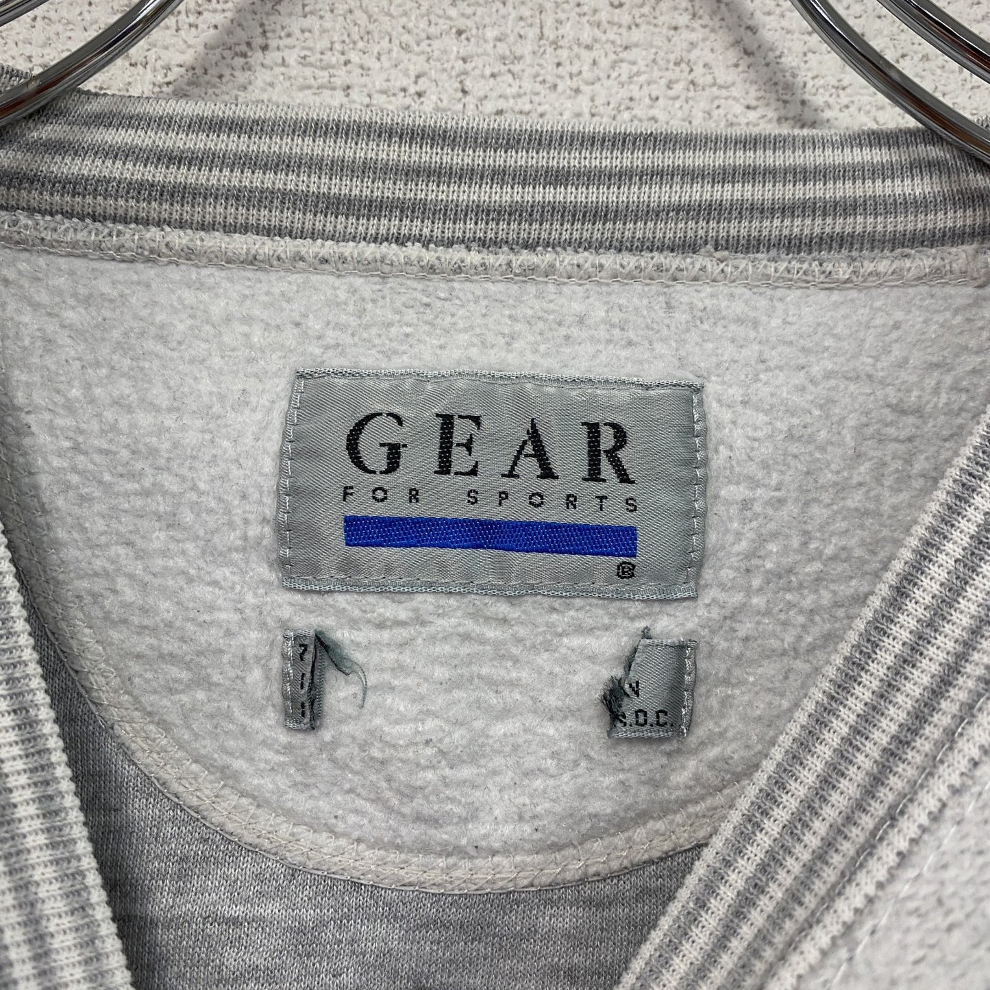 90s Gear For Sports スウェット/トレーナー アーチプリント 前V リブライン ヴィンテージ 灰色 グレー