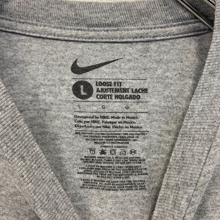古着 used NIKE ナイキ 半袖カレッジプリントTシャツ JESUIT FOOTBALL レトロデザイン グレー Lサイズ