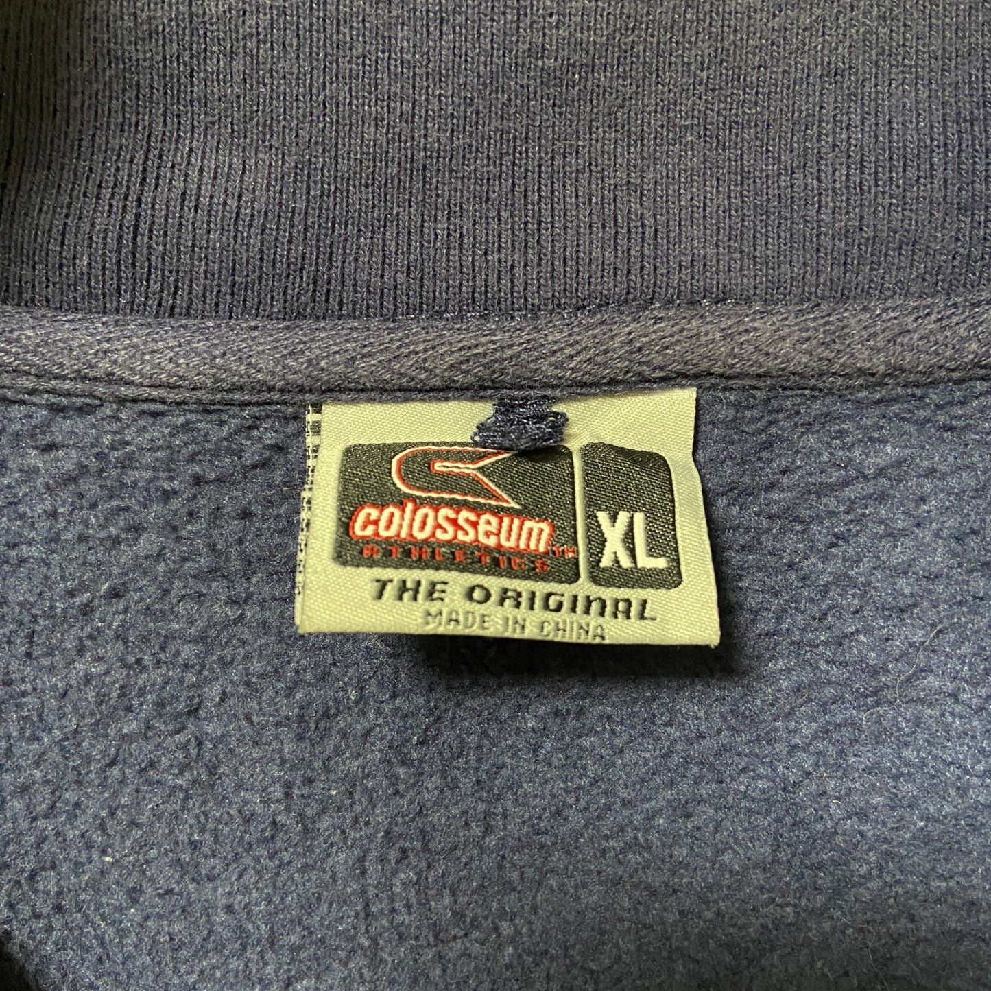 古着 used colosseum 長袖ハーフジップスウェット トレーナー ノースカロライナ ネイビー オーバーサイズ XLサイズ