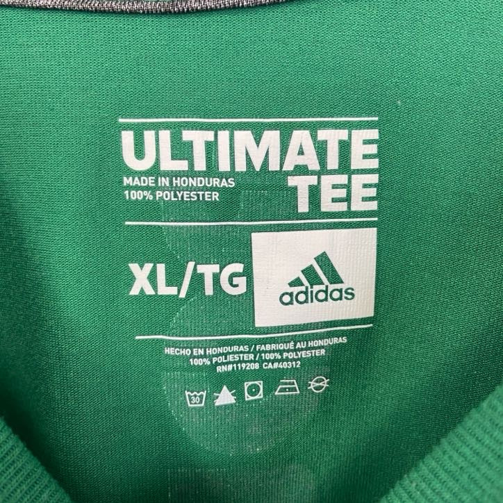 古着 used adidas アディダス 半袖フットボールプリントTシャツ サスカチュワン ラフライダーズ カナダ 緑 XLサイズ