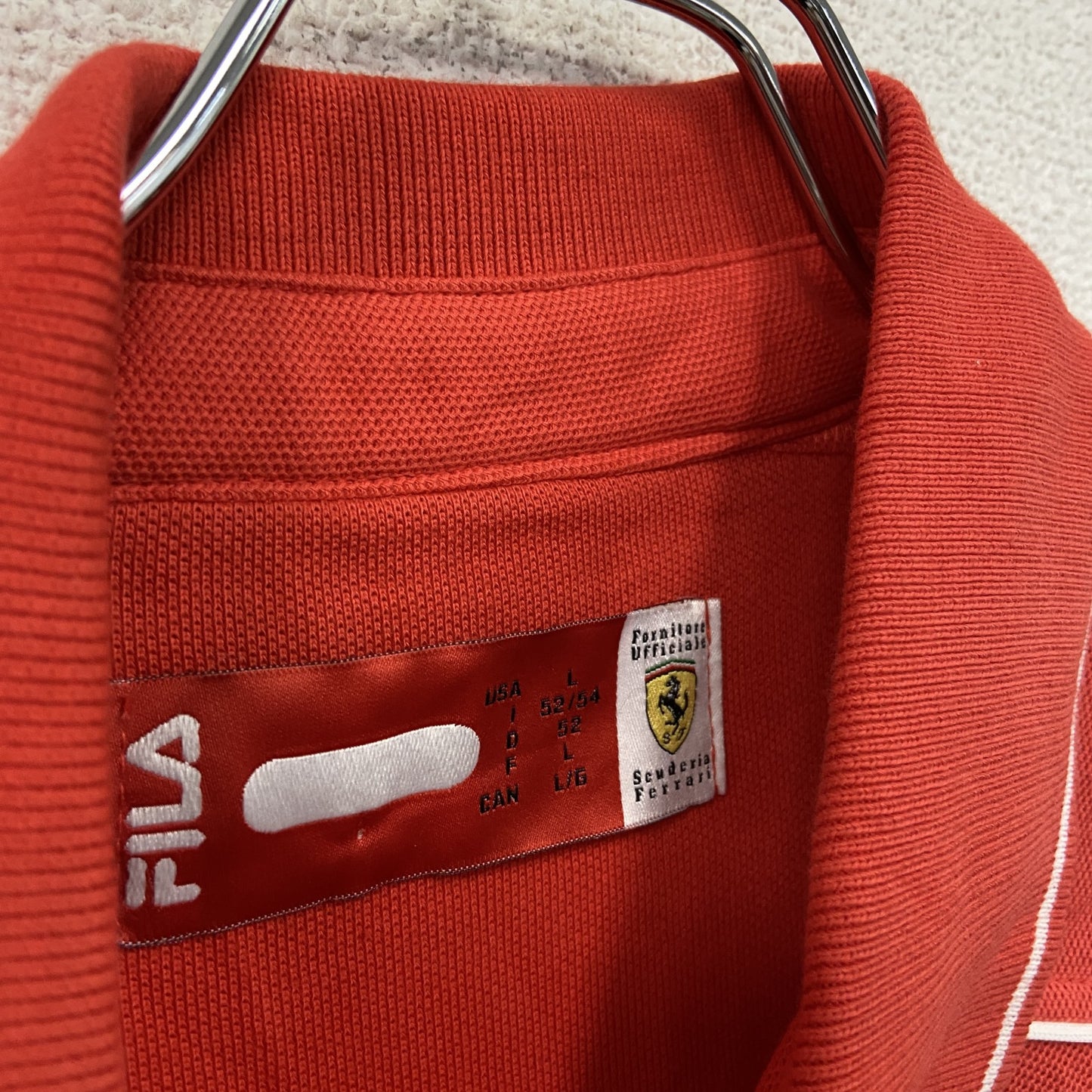 FILA フィラ フェラーリF1チームポロシャツ スクーデリア・フェラーリ シェル ボーダフォン 刺繡ロゴ 赤 レッド Lサイズ