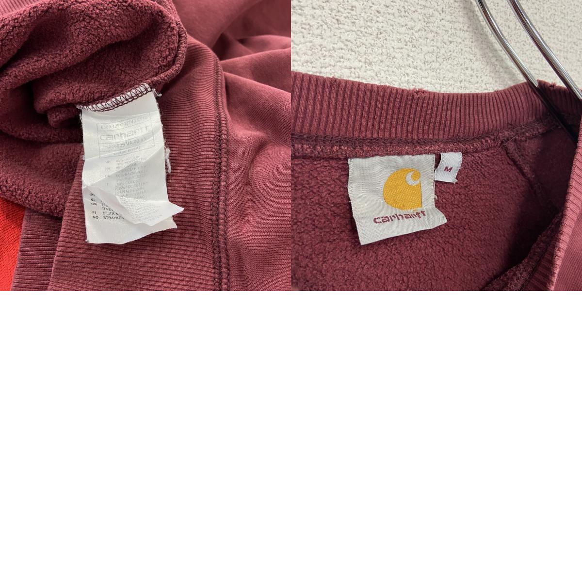 Carhartt カーハート スウェット/トレーナー フェード 前V ラグランスリーブ ボルドー Mサイズ