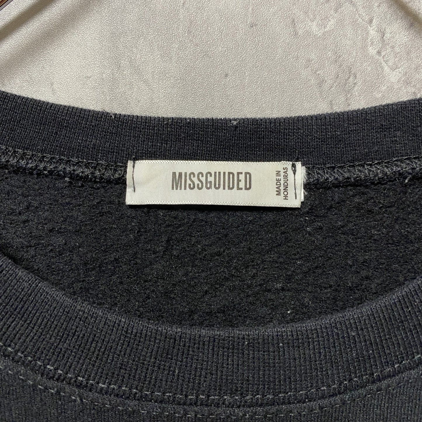 古着 used MISSGUIDED MICHIGAN ミシガン 長袖スウェット トレーナー 黒 ブラック オーバーサイズ XLサイズ