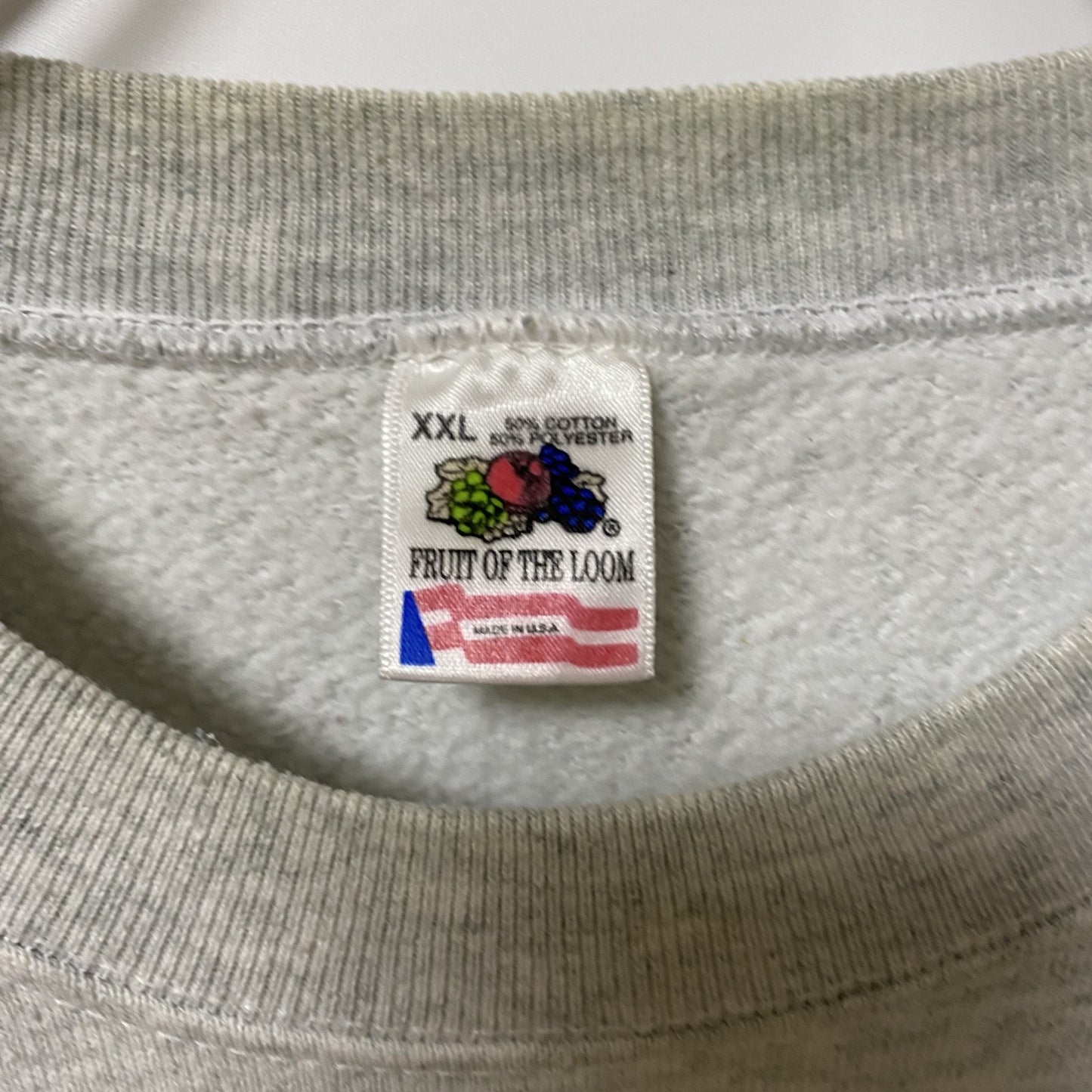 古着 used FRUIT OF THE LOOM 長袖デザインプリントスウェット トレーナー ロブスター グレー XXLサイズ