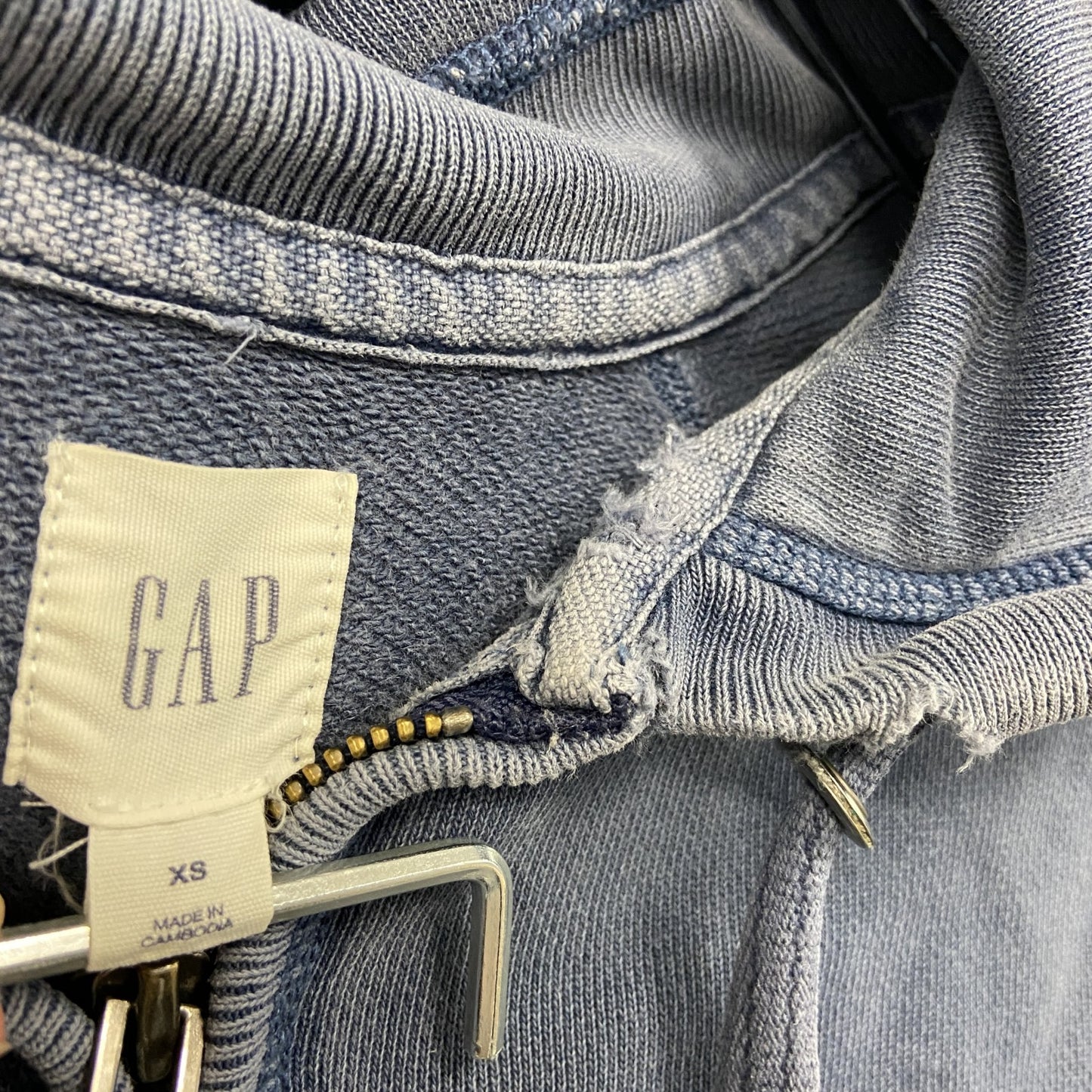 GAP ギャップ フルジップパーカー/フーディー 紺 ネイビー XSサイズ