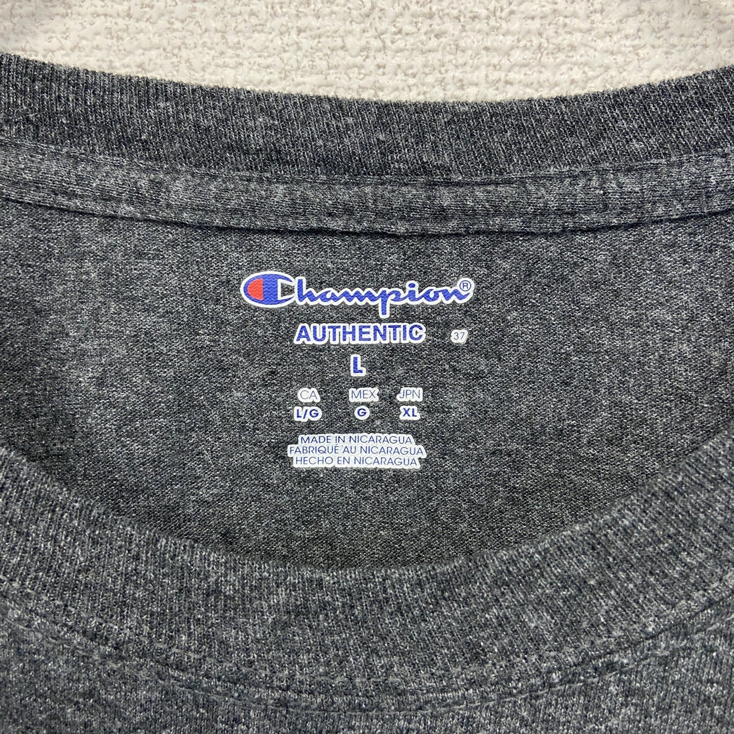 古着 used Champion チャンピオン 半袖カレッジロゴプリントTシャツ ワシントン大学 グレー Lサイズ