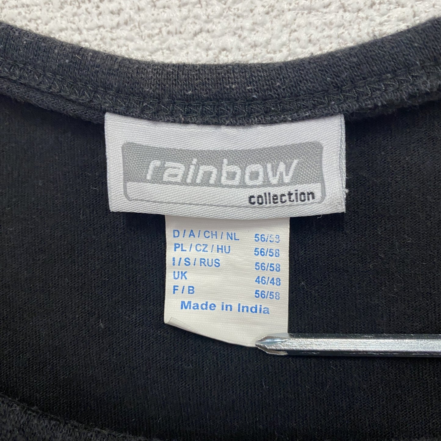 rainbow collection レインボーコレクション タンクトップ/ノースリーブ 黒 ブラック 46/48サイズ
