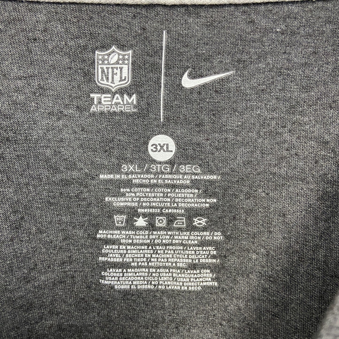 古着 used NFL CHICAGO BEARS 長袖ロゴプリントTシャツ ダークグレー ビックシルエット XXXLサイズ