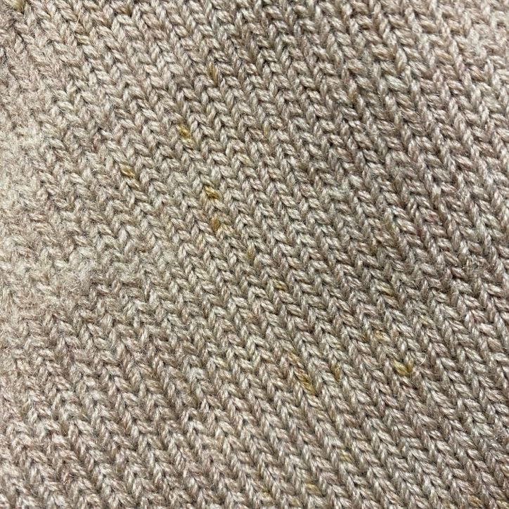 古着 used 長袖クルーネックニット 厚手セーター ノームコア シンプル ベージュ ライトブラウン 秋冬服 レトロ