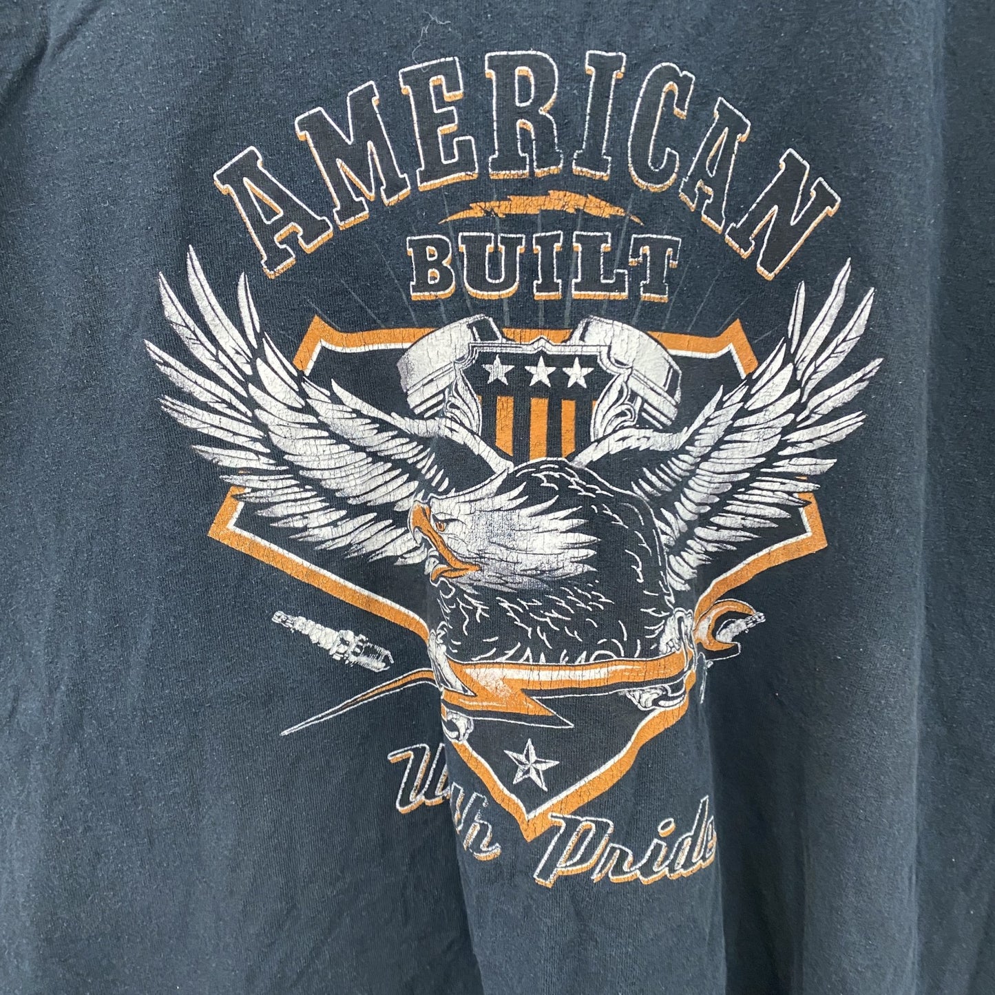 AMERICAN BUILT 半袖プリントTシャツ 紺 ネイビー