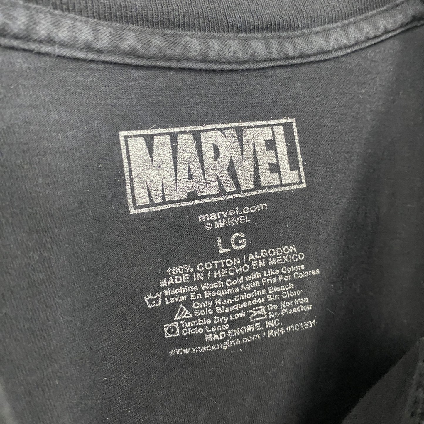 MARVEL マーベル 半袖プリントTシャツ 黒 ブラック Lサイズ