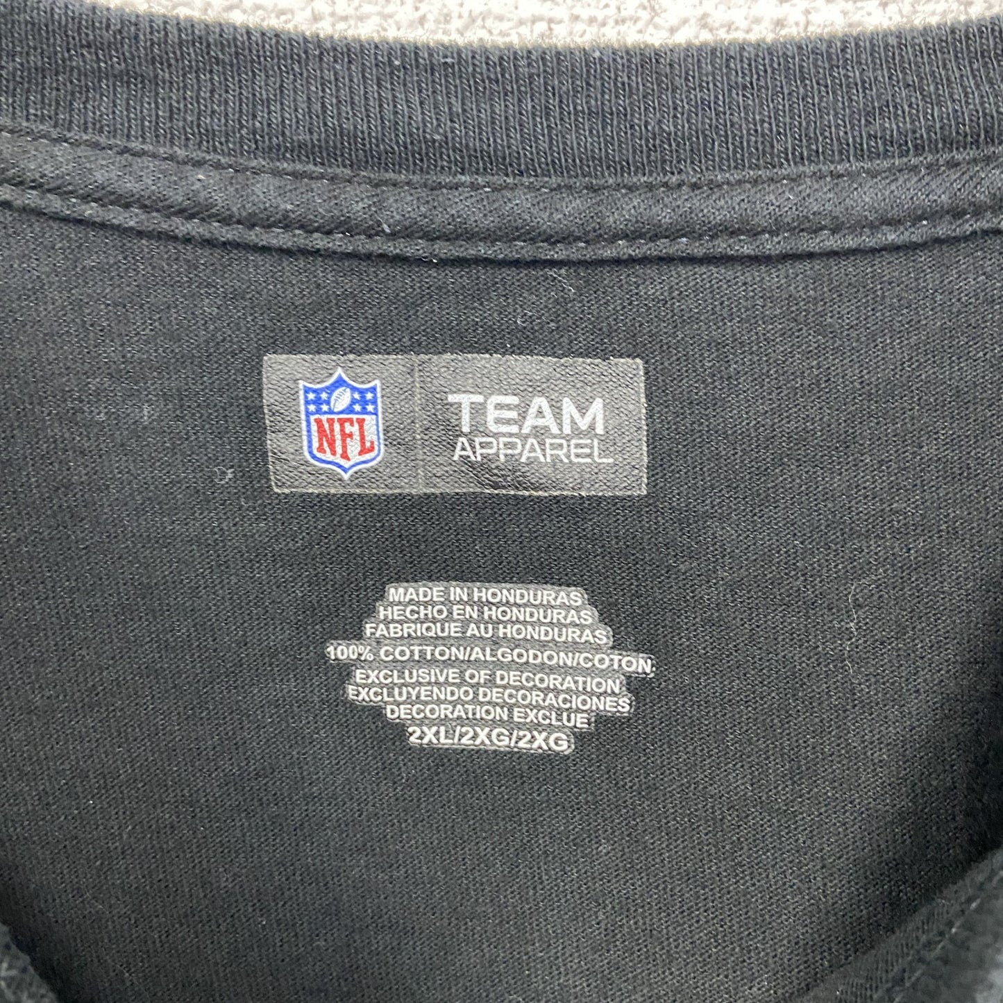 古着 used NFL TEAM APPAREL 半袖クルーネックプリントTシャツ アメフト スポーツ ブラック XXLサイズ