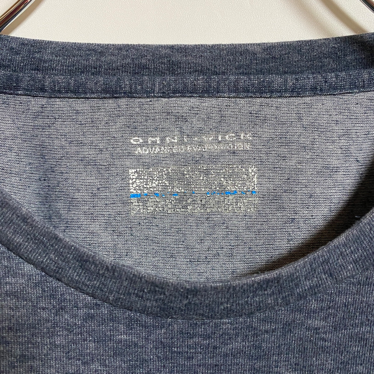 古着 used Columbia コロンビア 半袖ワンポイントロゴ刺繍Tシャツ クルーネック シンプル グレー 春夏服
