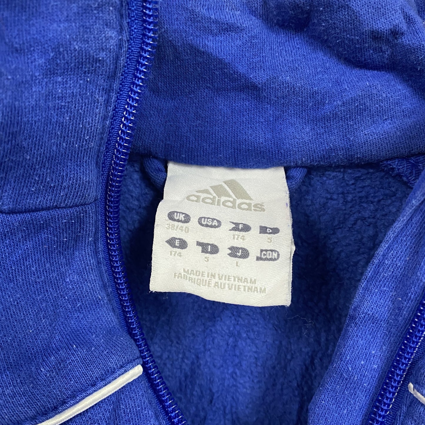 adidas アディダス ハーフジップスウェットトラックジャケット/ジャージ パフォーマンスロゴ 青 ブルー Lサイズ