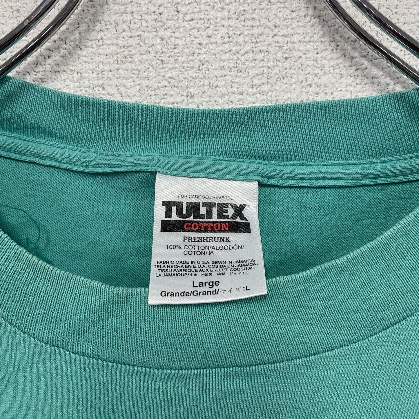 ~00s TULTEX タルテックス 半袖プリントTシャツ ヴィンテージ ターコイズブルー Lサイズ