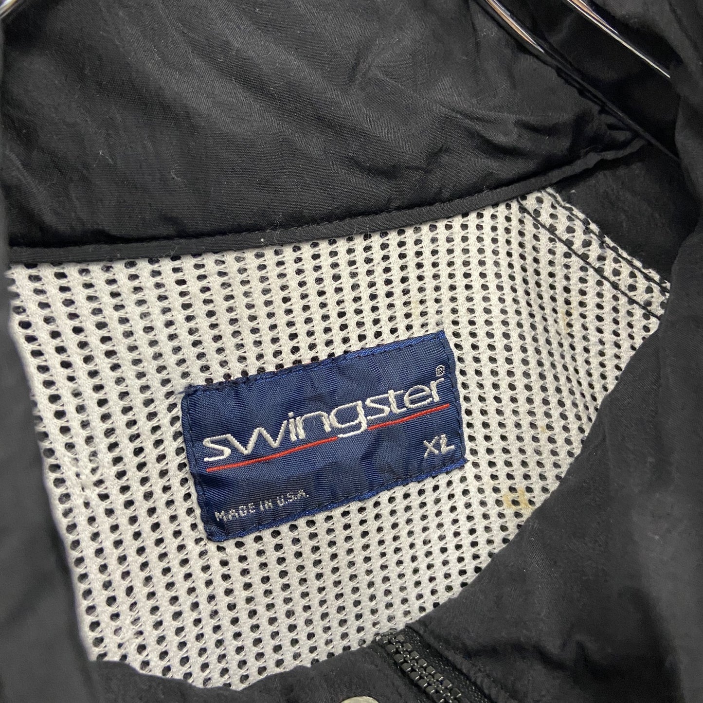 Swingster レーシングジャケット フルジップジャケット 比翼仕立て 黒 ブラック XLサイズ