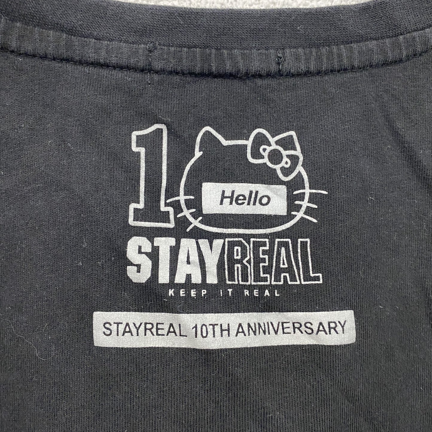STAYREAL Hello Kitty ハローキティ 半袖プリントTシャツ 黒 ブラック