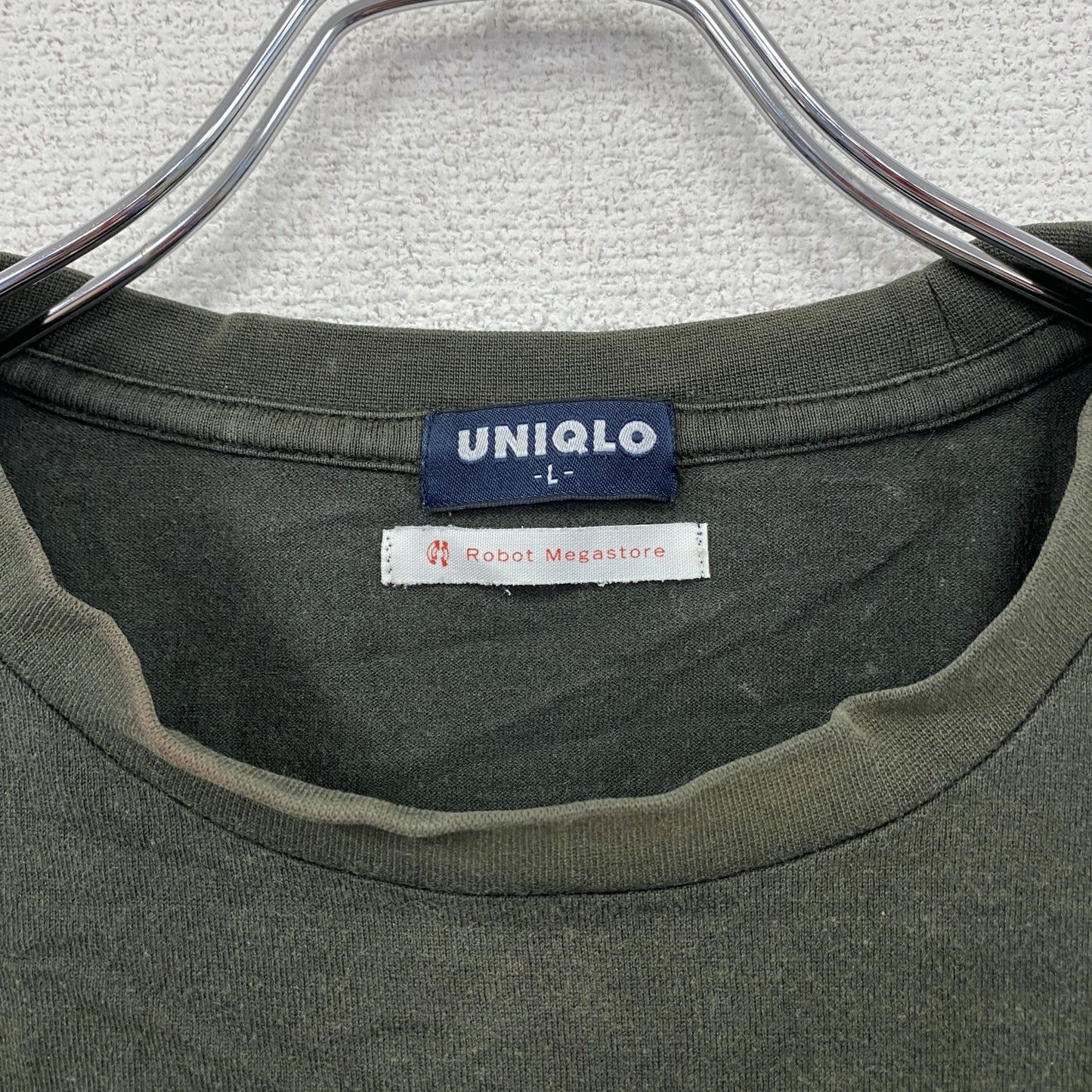 00s OLD UNIQLO オールドユニクロ Robot Megastore 半袖Tシャツ ダークグリーン Lサイズ
