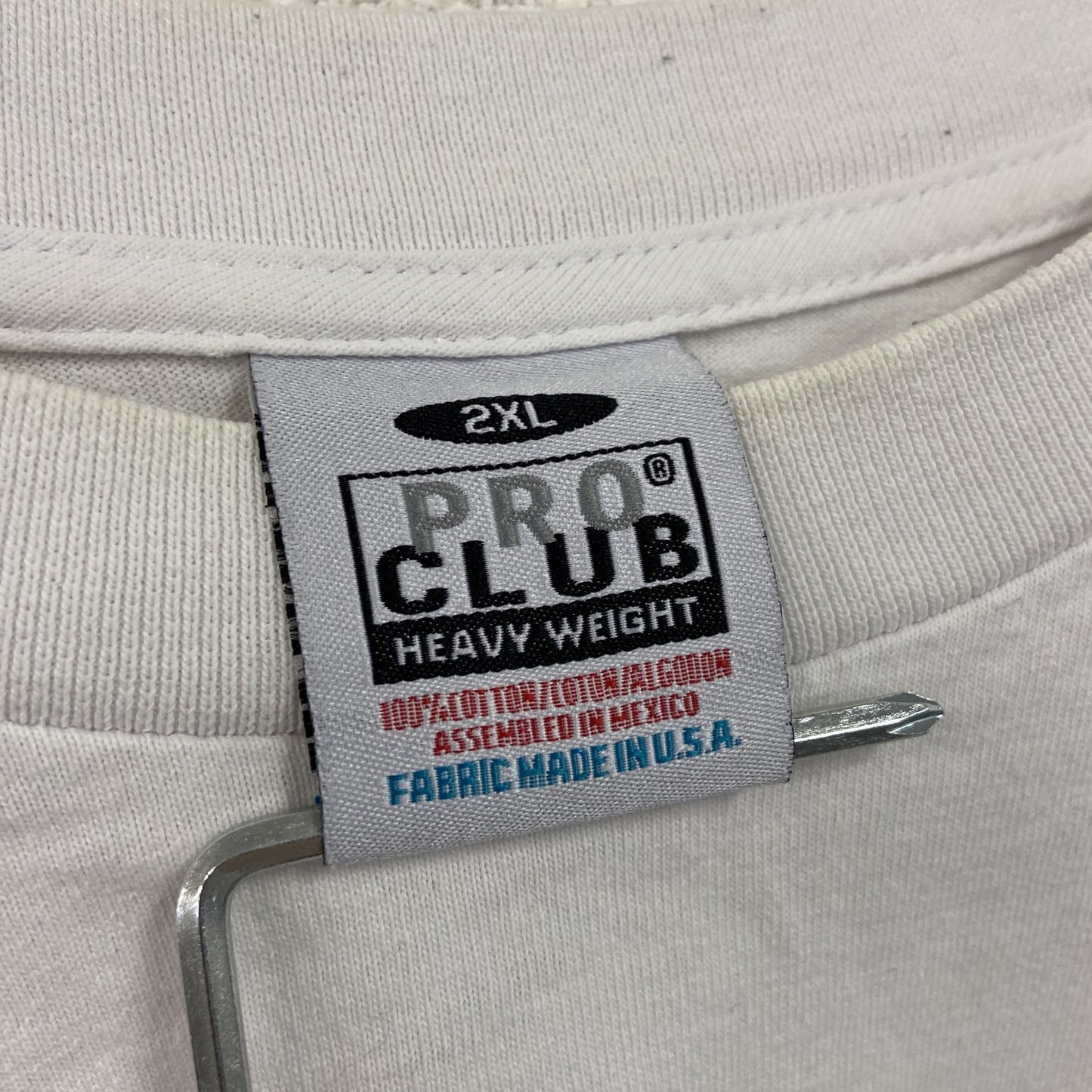 PRO CLUB プロクラブ 長袖Tシャツ/ロンT 無地 白 ホワイト 2XLサイズ