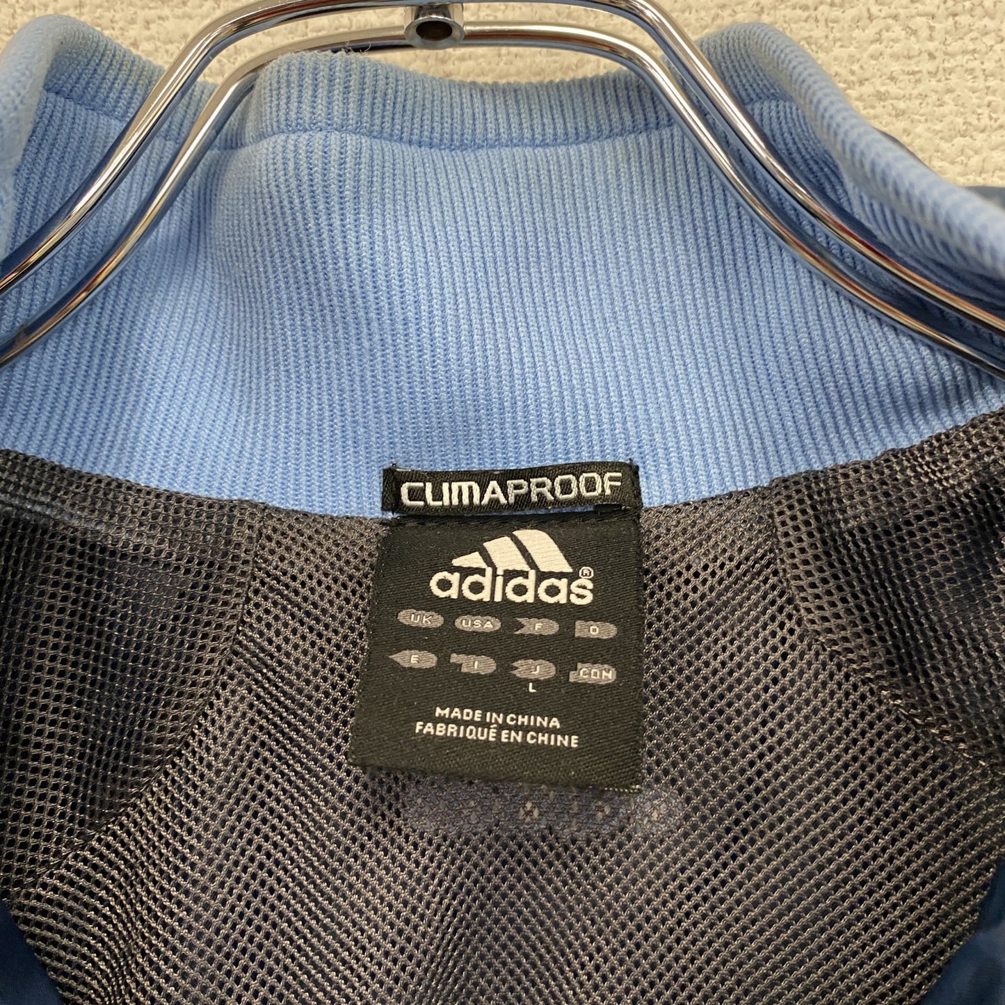 adidas アディダス トラックジャケット/ジャージ パフォーマンスロゴ バイカラー 紺 ネイビー Lサイズ