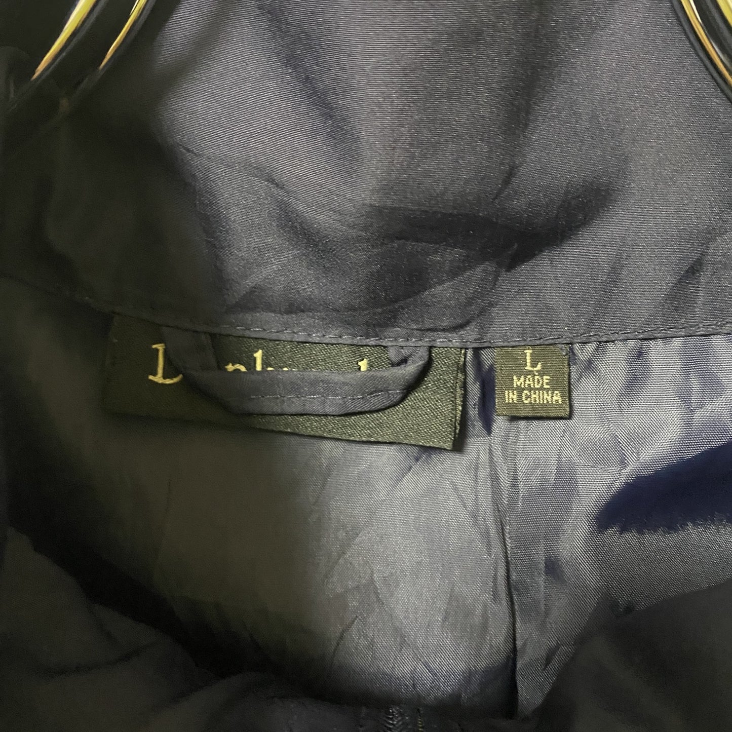 古着 used NFL PATRIOTS 長袖ナイロンジャケット ワンポイントロゴ刺繡 フルジップ アメフト 紺 レトロデザイン