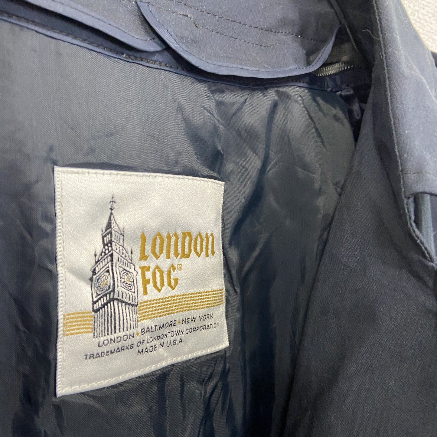 LONDON FOG ロンドンフォグ ダブルトレンチコート ミリタリーコート 紺 ネイビー 46サイズ