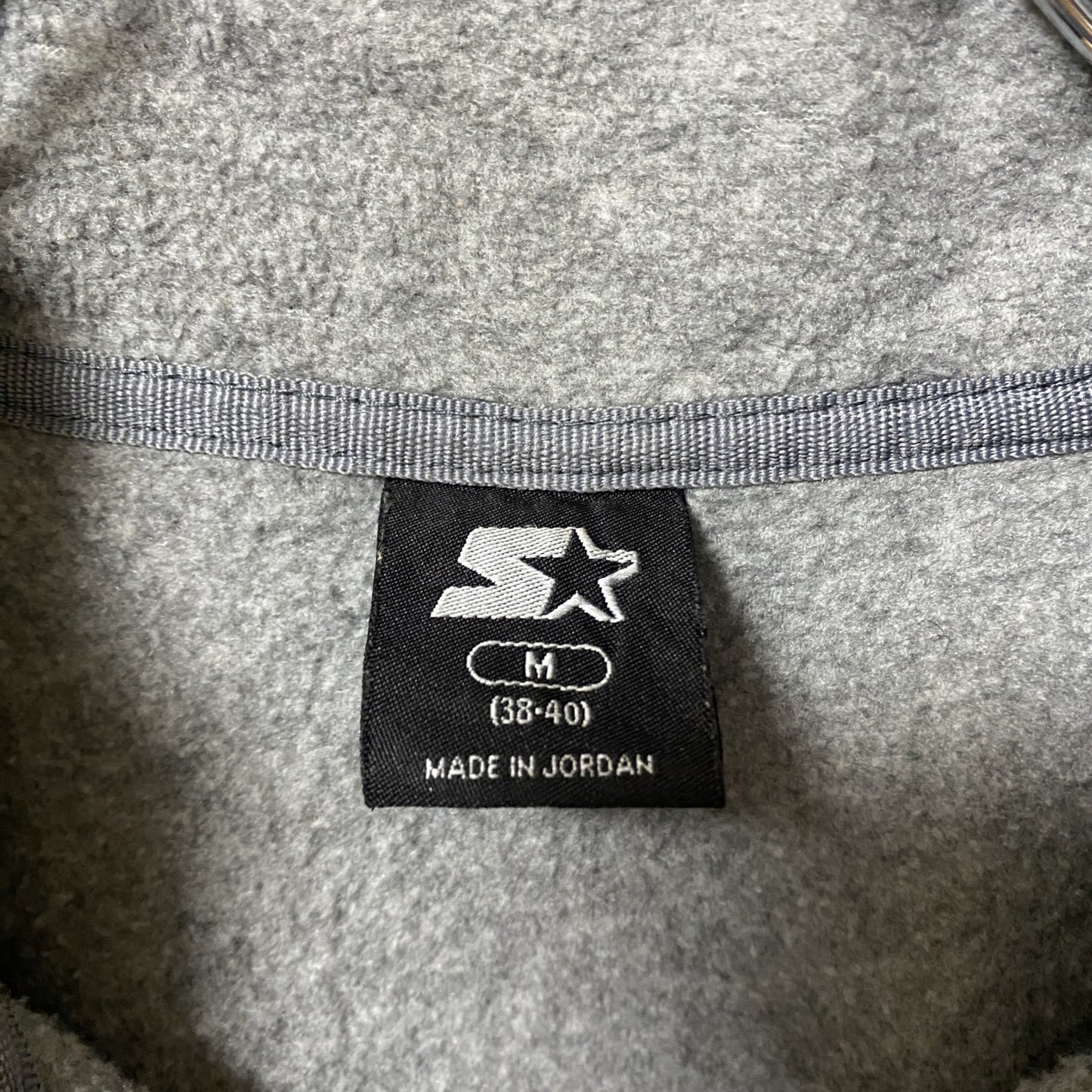 古着 used STARTER スターター 長袖ハーフジップフリースジャケット プルオーバー 無地 ノームコア グレー Mサイズ