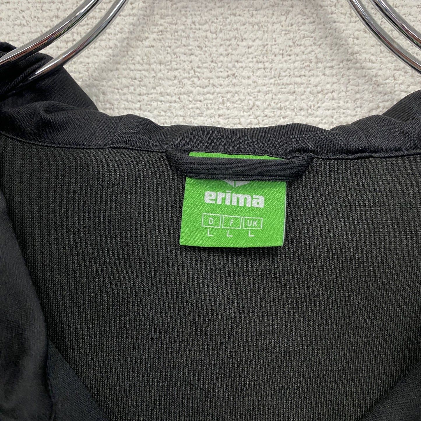 erima エリマ フルジップパーカー/フーディー 企業ロゴ 黒 ブラック Lサイズ
