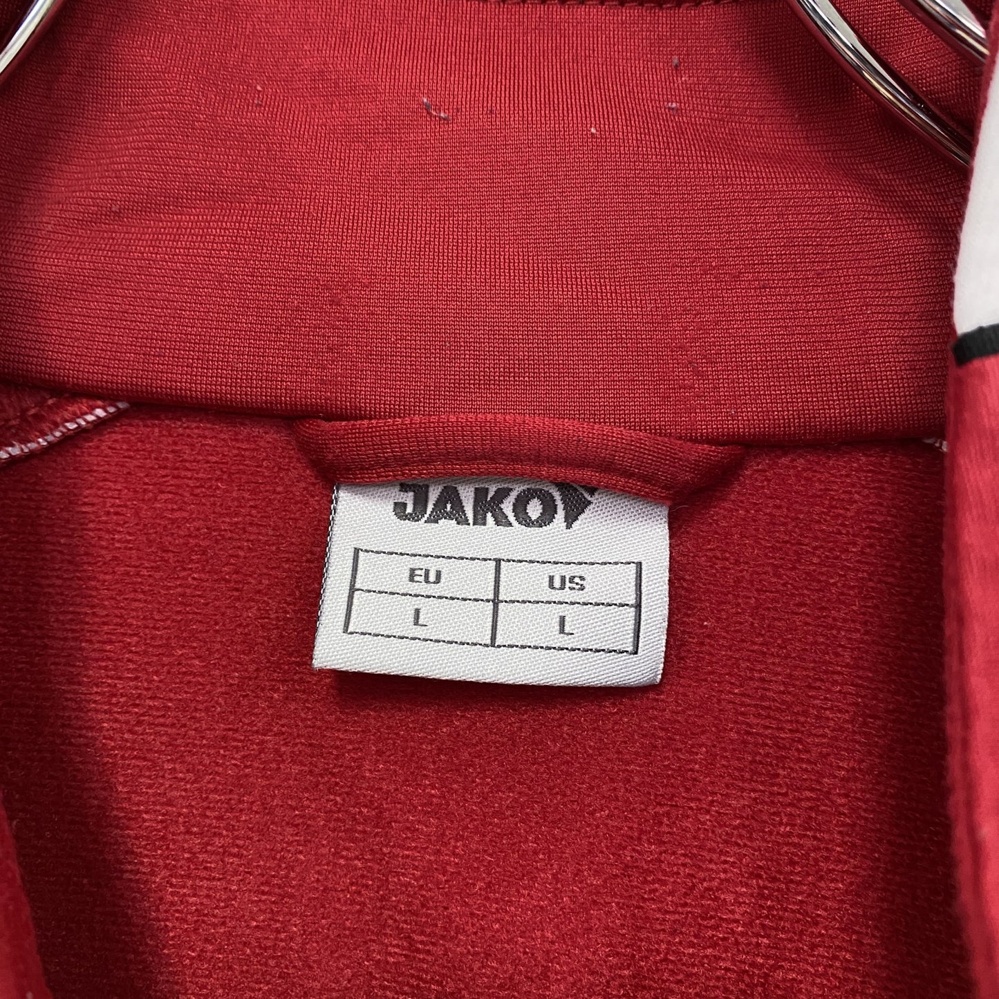 JAKO ヤコ トラックジャケット/ジャージ フロッキープリント 刺繍ロゴ 赤 レッド Lサイズ