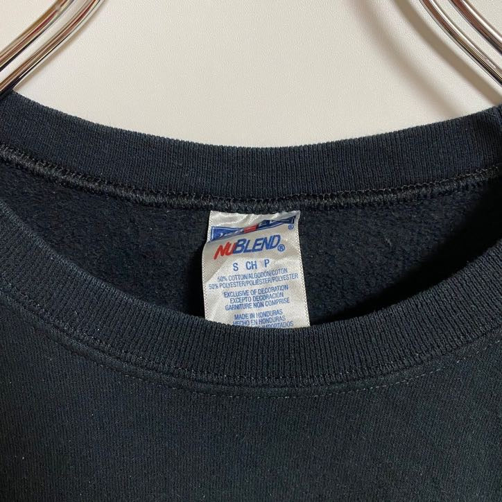 古着 used JERZEES 長袖プリントスウェット トレーナー fried egg 目玉焼き 黒 ブラック 秋冬服 Sサイズ