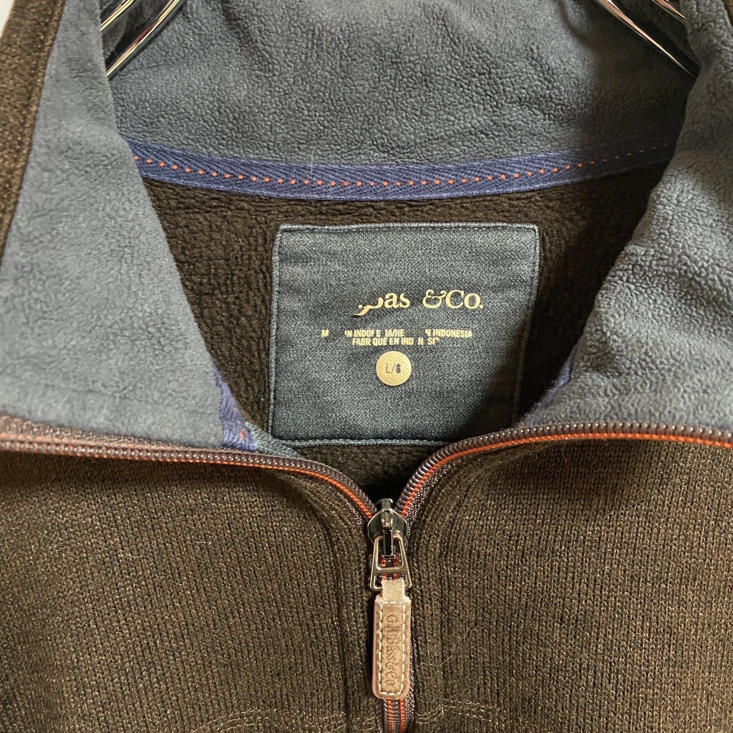 古着 used 長袖ハーフジップ無地フリース プルオーバー ノームコア シンプル ブラウン 茶色 秋冬服 Lサイズ