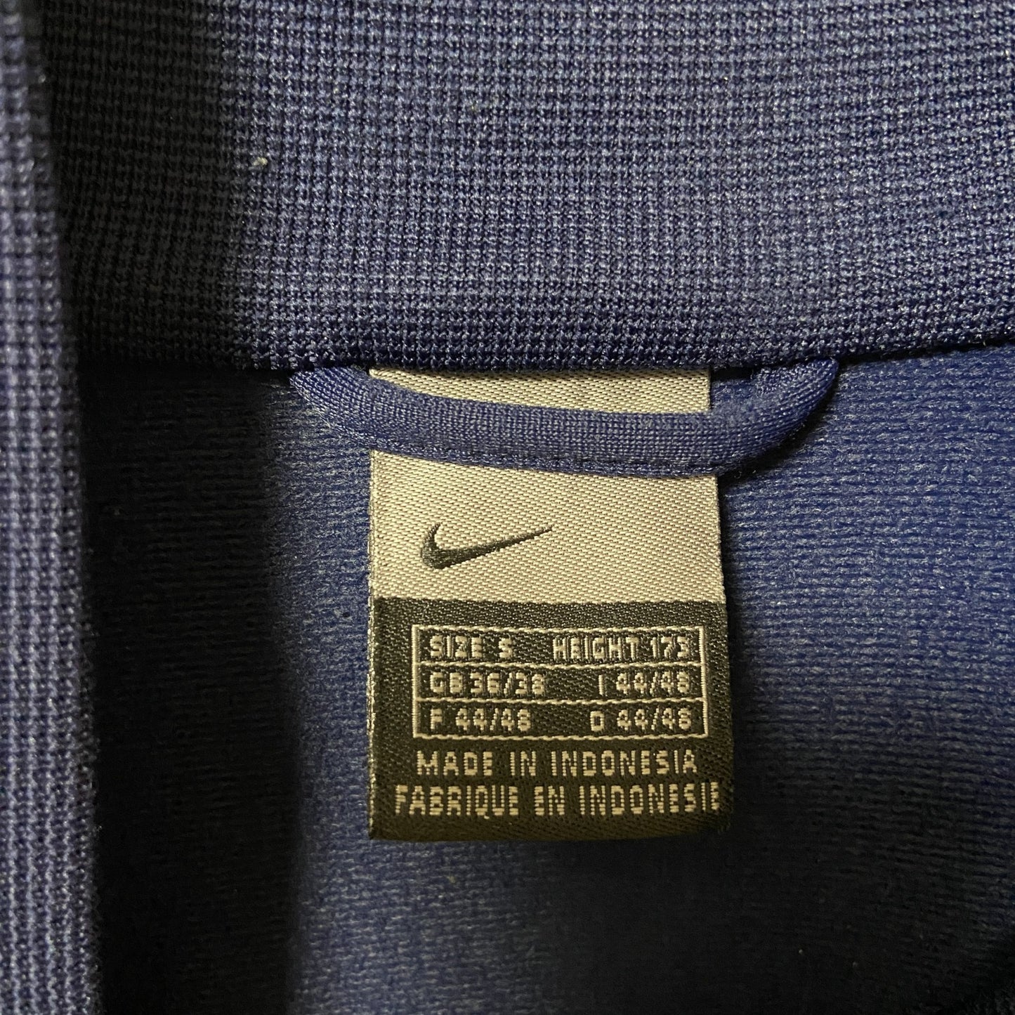 古着 used NIKE ナイキ 長袖トラックジャージ ジップアップジャケット ネイビー ハイネック 秋冬服 Sサイズ