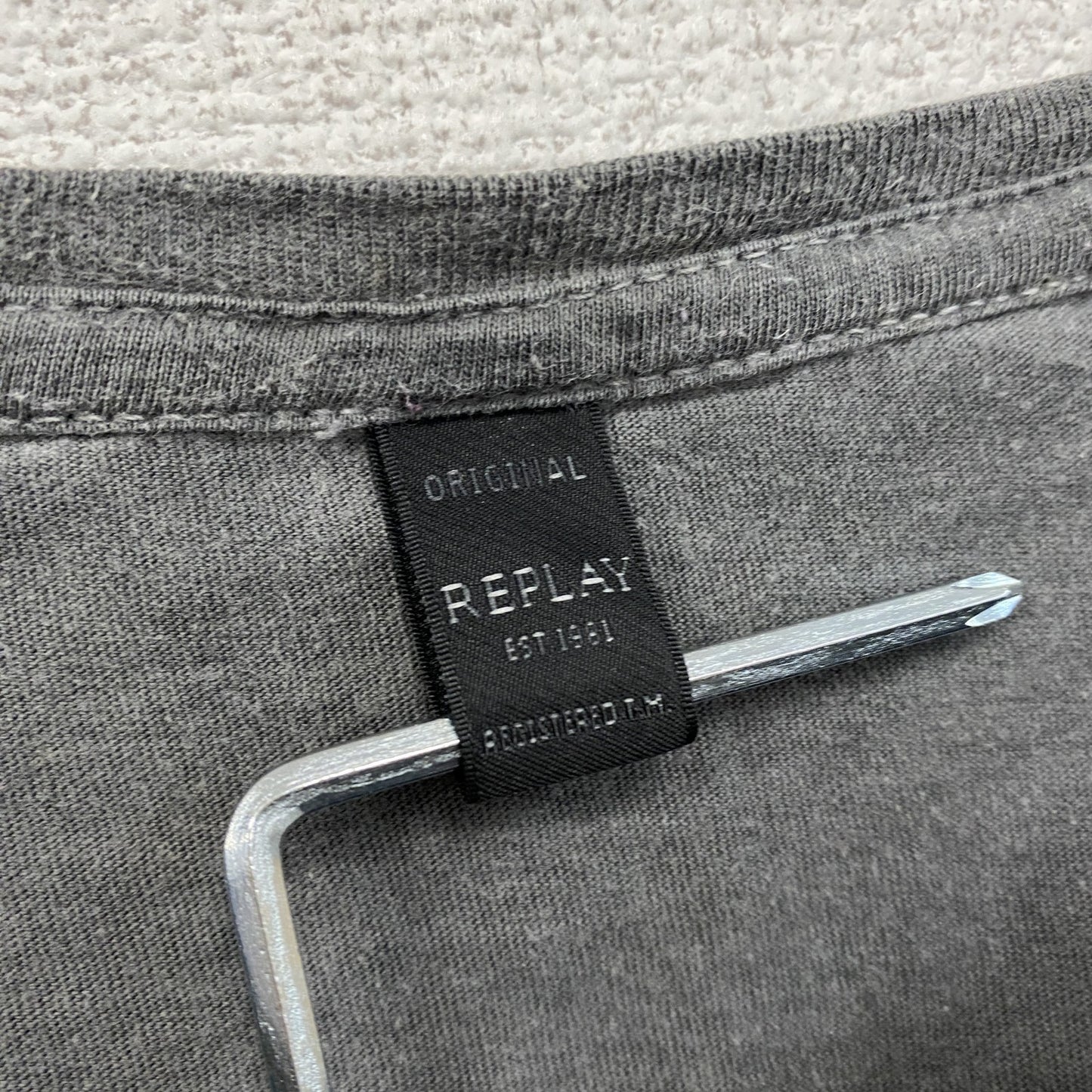 REPLAY リプレイ 半袖プリントTシャツ 灰色 グレー