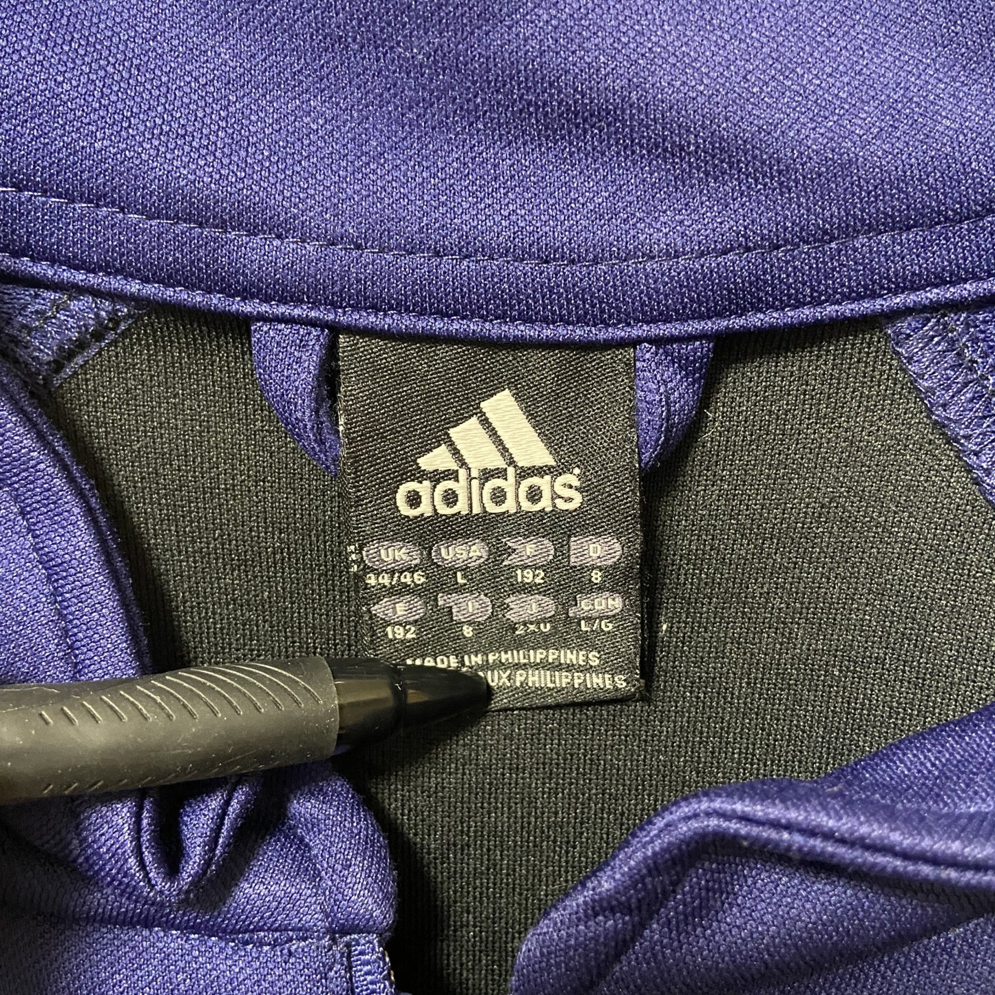 古着 used adidas アディダス Totino-Grace 長袖ハーフジップゲームシャツ ジャージ ネイビー ハイネック
