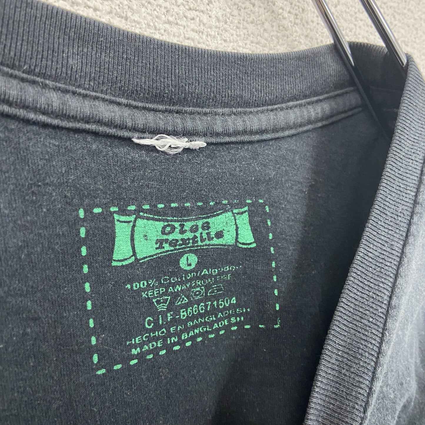 OLEE TEXTILE 半袖プリントTシャツ NEW YYORK CITY Apple リンゴ 黒 ブラック Lサイズ