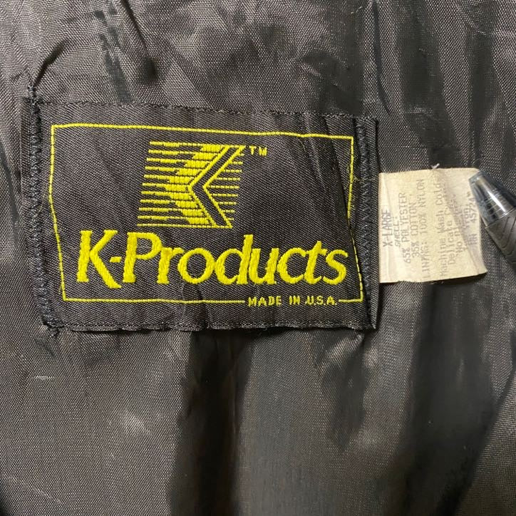 古着 used K-Products 長袖ドルマンスリーブナイロンジャケット ワンポイントロゴ オーバーサイズ 黒 XLサイズ