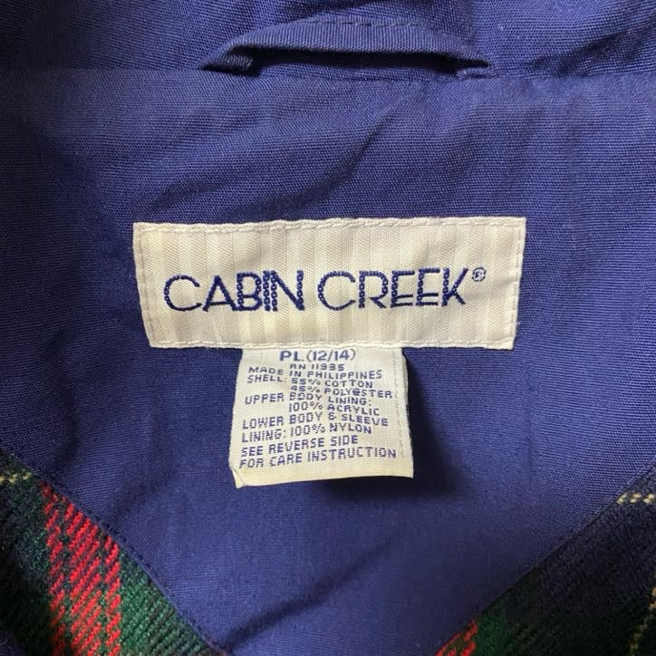 古着 used CABIN CREEK キャビンクリーク 長袖ナイロンジャケット アウター ネイビー ハイネック Lサイズ