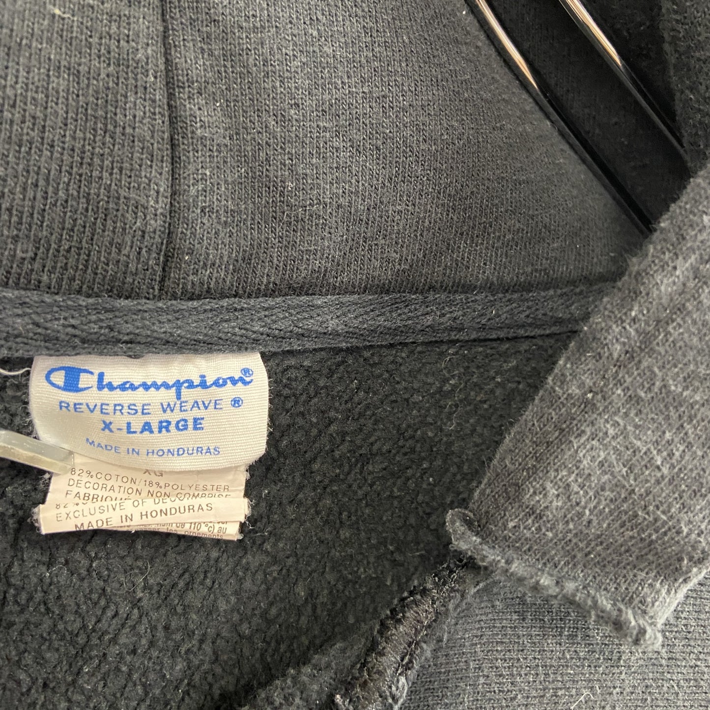 Champion チャンピオン リバースウィーブ スウェットパーカー/フーディー 単色タグ 復刻 ブラック XLサイズ