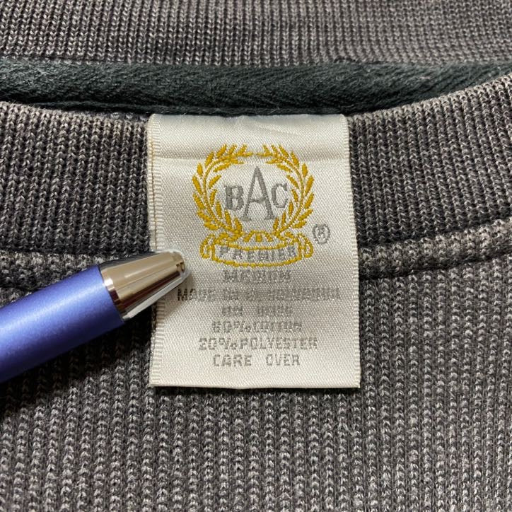 古着 used BAC PREMIER 長袖刺繍スウェット トレーナー BUCKSHOT RACING グレー Mサイズ