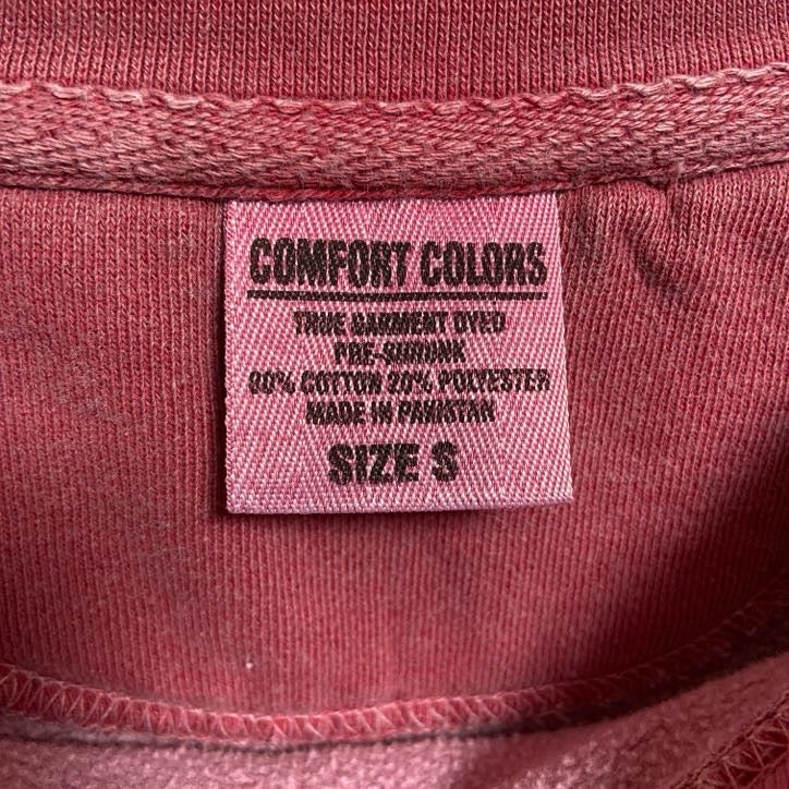 古着 used COMFORTCOLORS セントオーガスティン 長袖プリントスウェット トレーナー ピンク Sサイズ