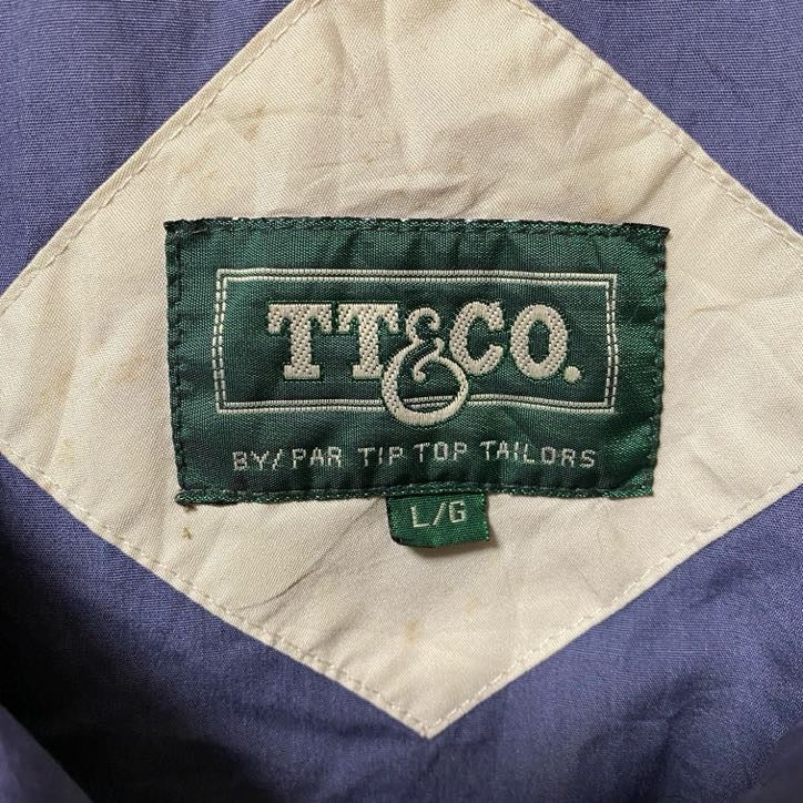 古着 used TT&CO. 長袖ナイロンジャケットパーカー アウター ハイネック マルチカラー 秋冬服 Lサイズ