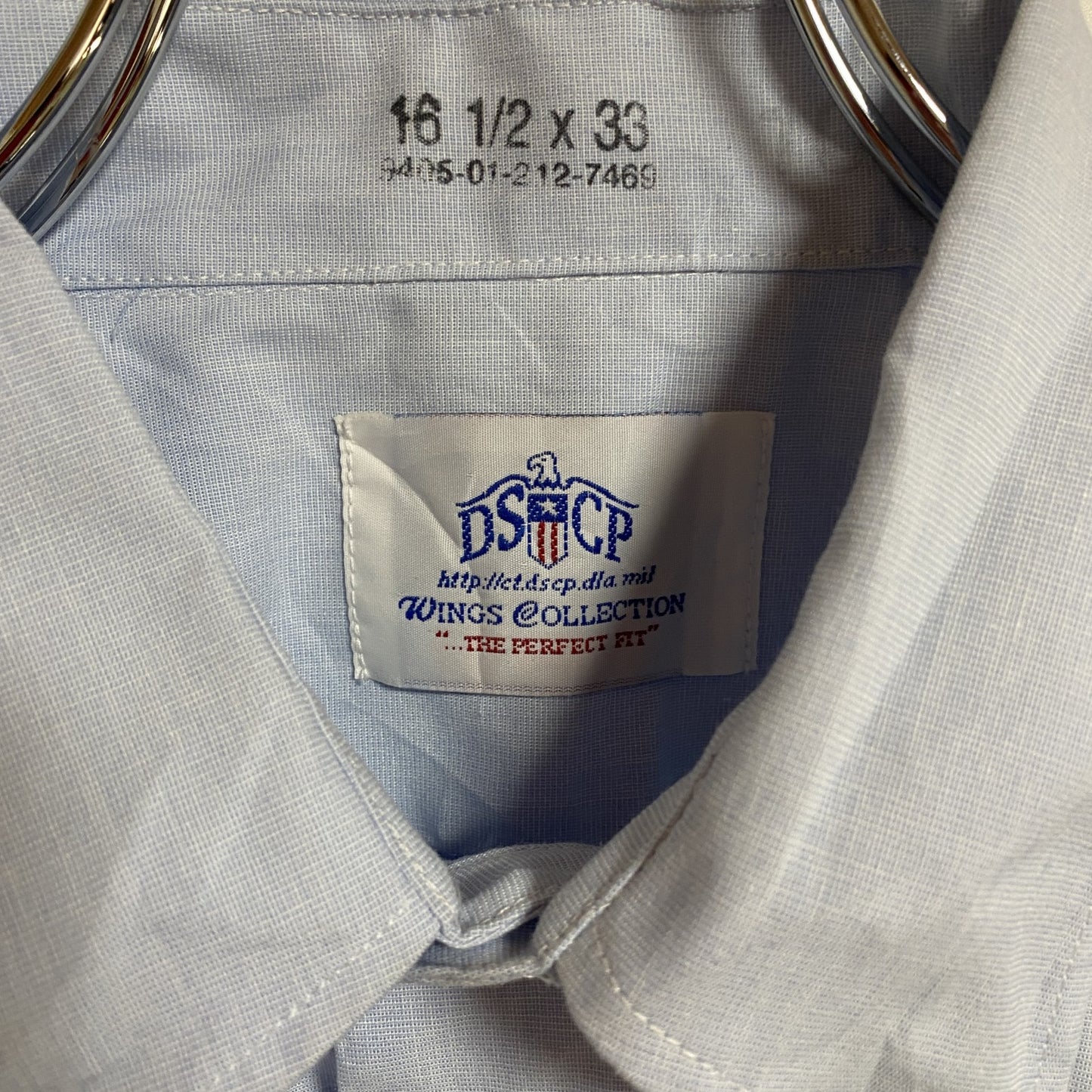 古着 used DSCP 長袖無地ワークシャツ 両胸ポケット付き 水色 ライトブルー ヴィンテージ vintage 秋冬服