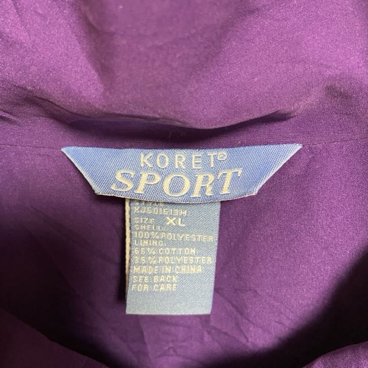 古着 used KOLET SPORT 長袖ジャンパー ブルゾン 紫 ボリューム袖 ハイネック オーバーサイズ XLサイズ