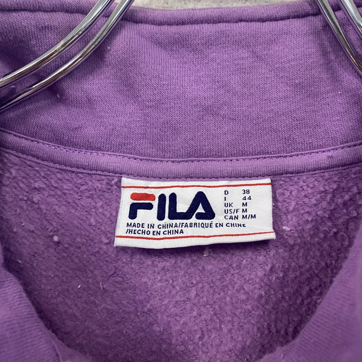 FILA フィラ ハーフジップスウェット/トレーナー グレー ホワイト パープル Mサイズ