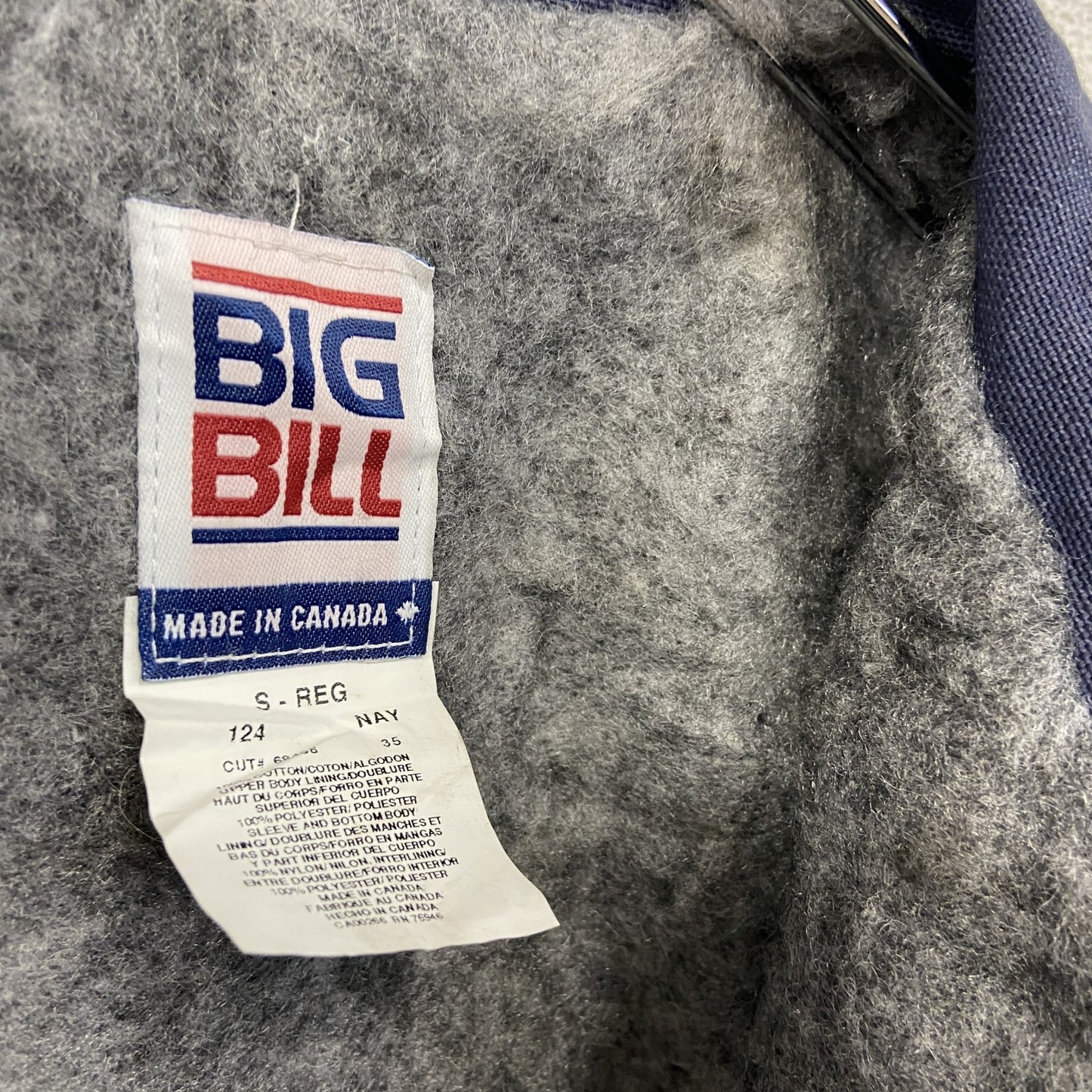 80s~ BIGBILL ビッグビル ロングワークコート 裏ボア ヴィンテージ 紺 ネイビー Sサイズ