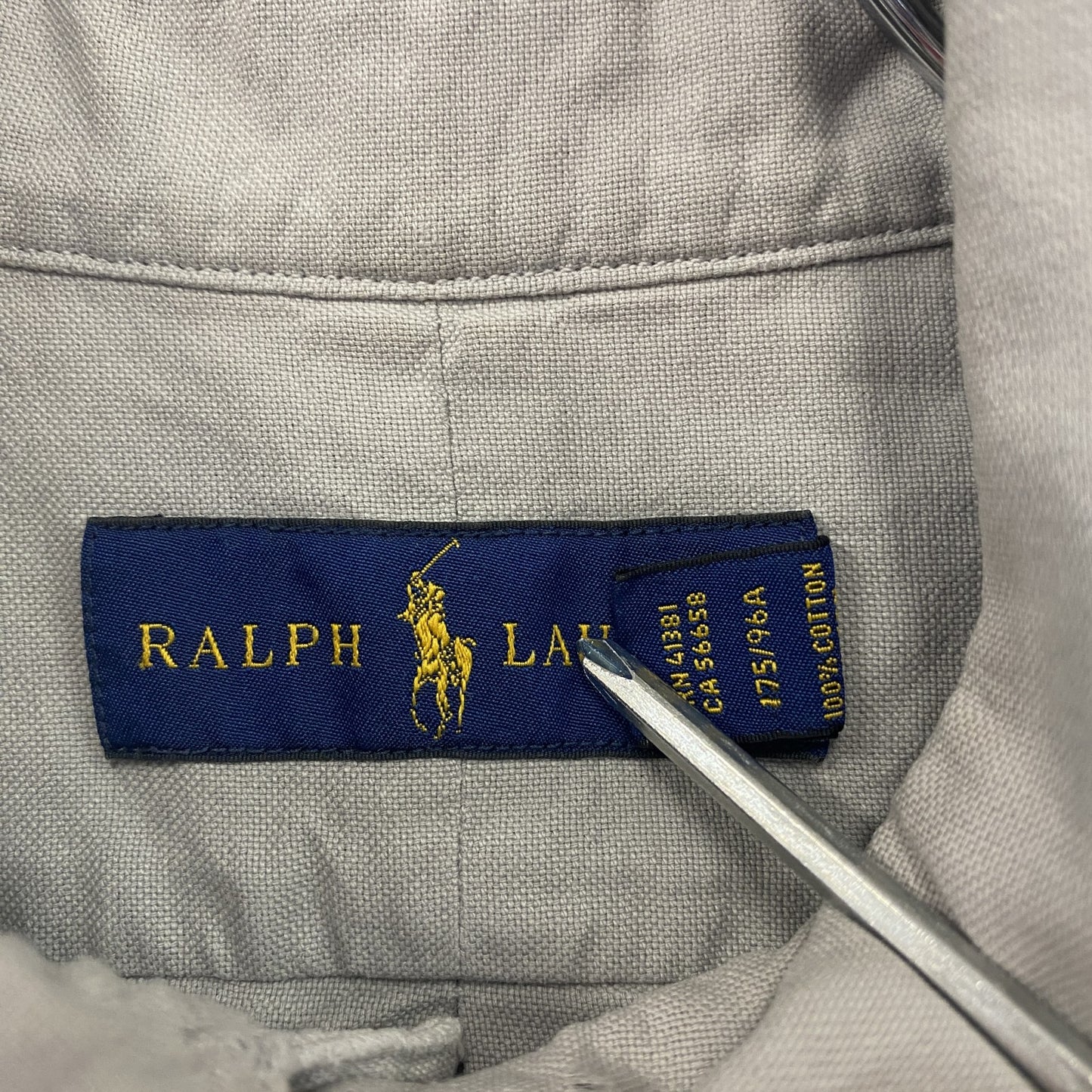 POLO RALPH LAUREN ラルフローレン 長袖ボタンダウンシャツ 灰色 グレー Mサイズ