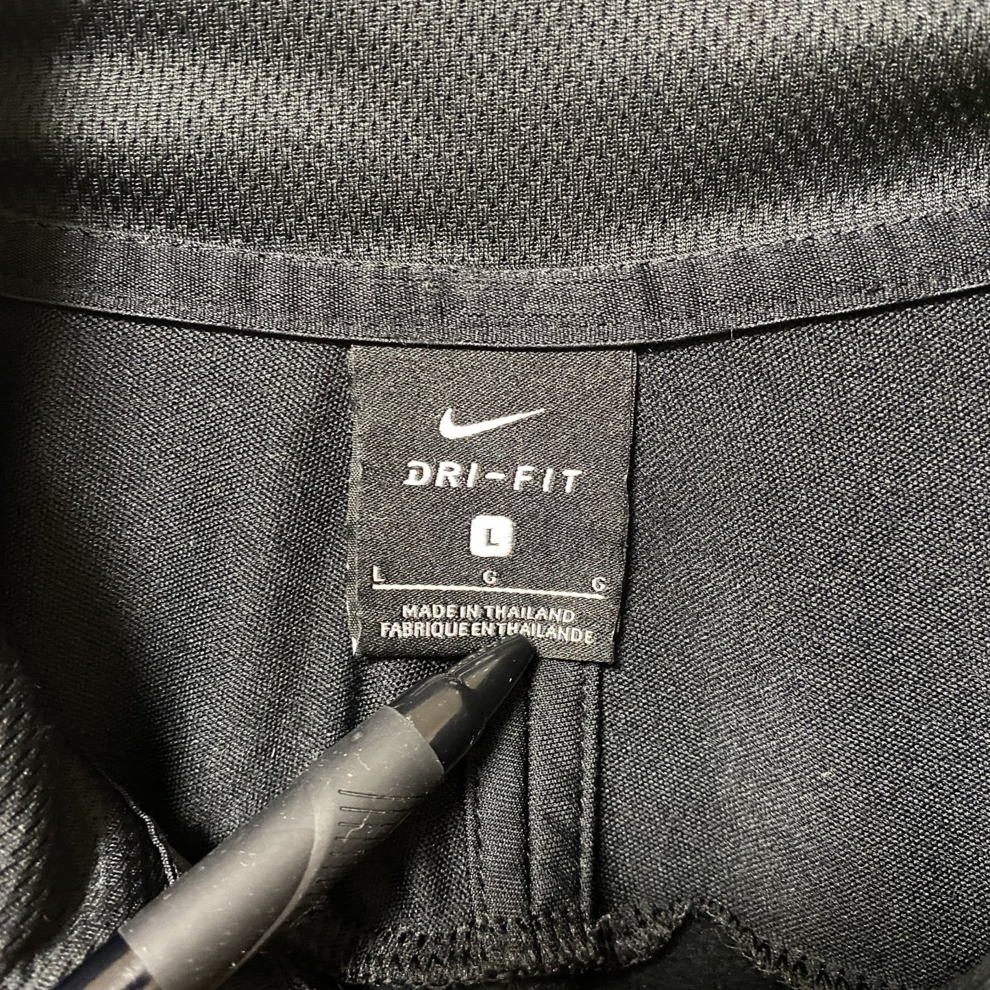古着 used NIKE ナイキ DRI-FIT 長袖ドリルトップスウェット スポーツウェア 裏起毛 ワンポイントロゴ Lサイズ