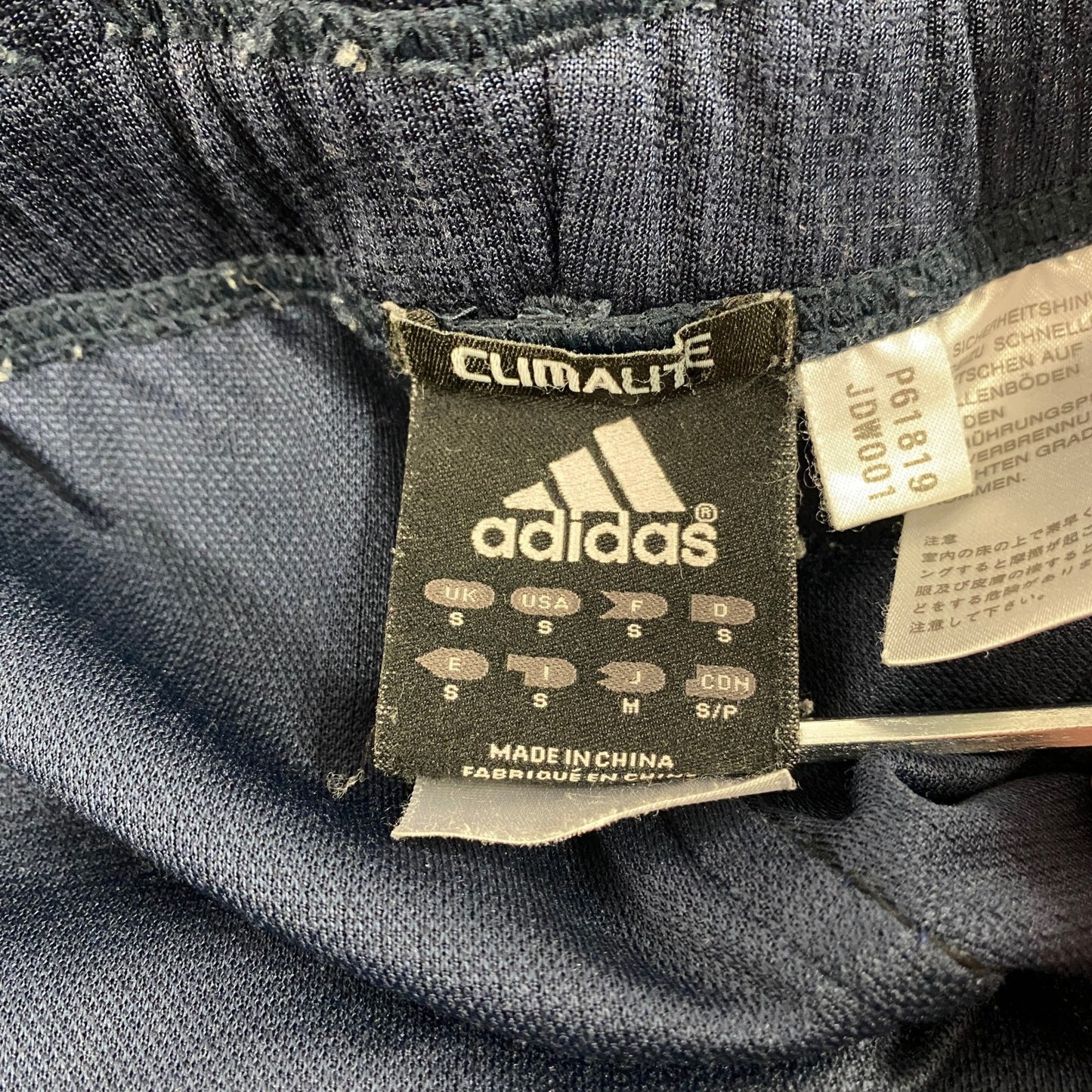 古着 used adidas アディダス トラックパンツ/ジャージ パフォーマンスロゴ 紺 ネイビー Mサイズ