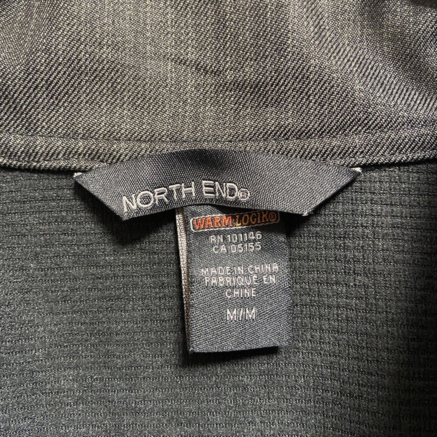 古着 used NORTH END Conhagen 長袖ナイロンジャケット ワンポイント刺繍ハイネックアウター 黒 Mサイズ